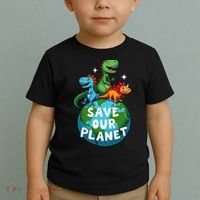 Determined Dino Earth Save Our Planet Toddler T-Shirt thumb 2