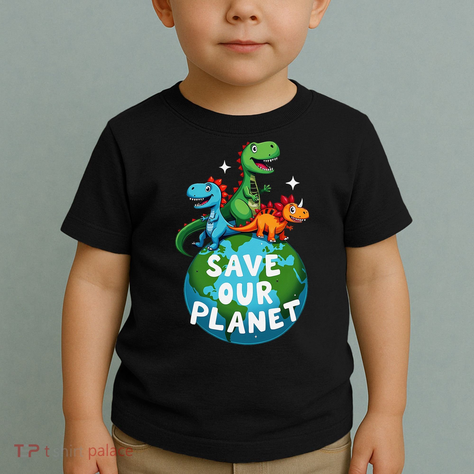 Determined Dino Earth Save Our Planet Toddler T-Shirt