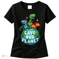 Determined Dino Earth Save Our Planet Women's T-Shirt thumb 0