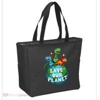Determined Dino Earth Save Our Planet Tote Bag thumb 2