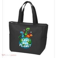 Determined Dino Earth Save Our Planet Tote Bag thumb 3
