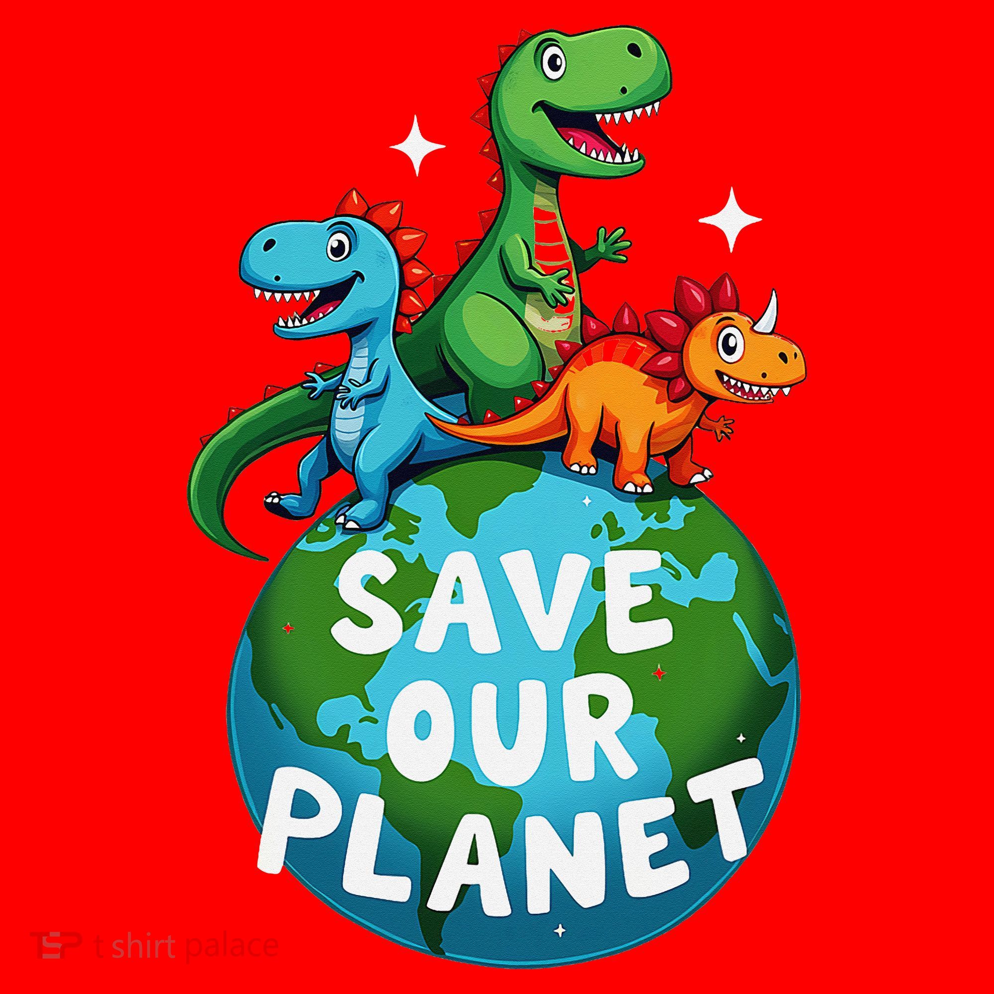 Determined Dino Earth Save Our Planet Santa Hat