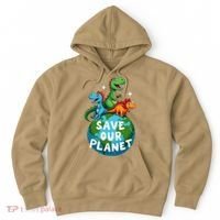 Determined Dino Earth Save Our Planet Hoodie thumb 0