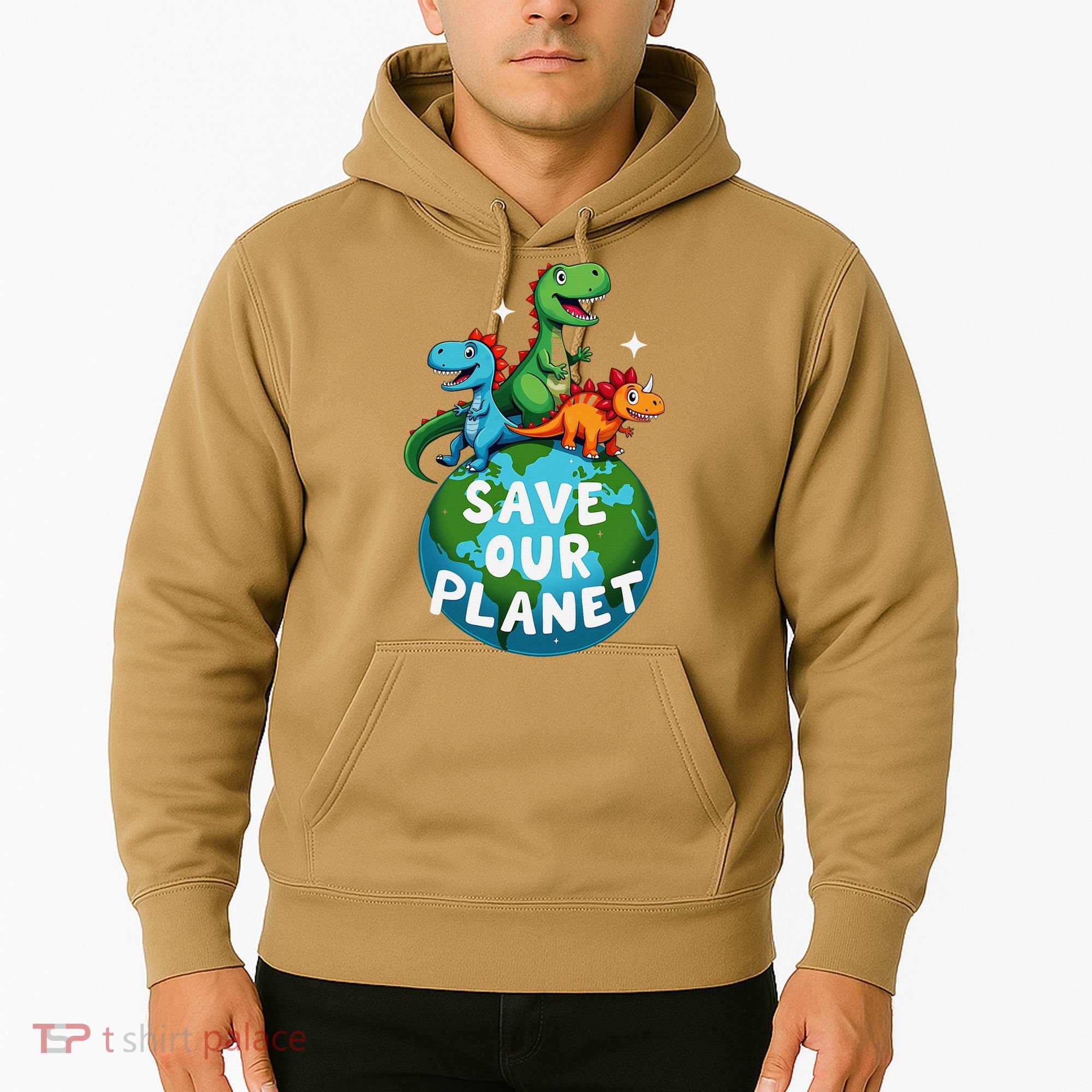 Determined Dino Earth Save Our Planet Hoodie
