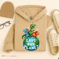 Determined Dino Earth Save Our Planet Hoodie thumb 4