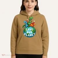 Determined Dino Earth Save Our Planet Hoodie thumb 5