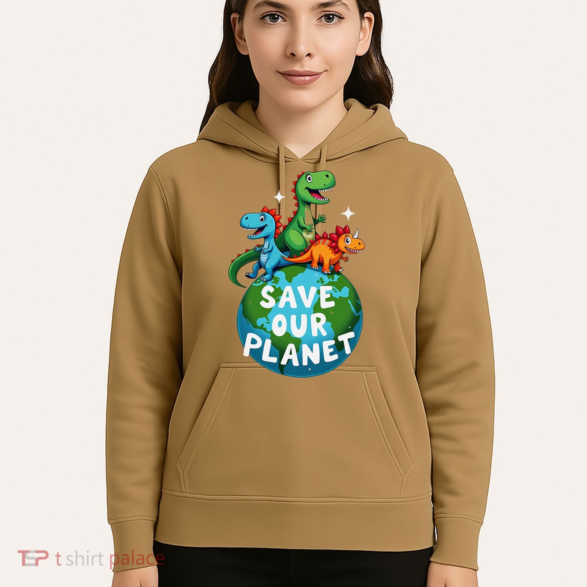 Determined Dino Earth Save Our Planet Hoodie