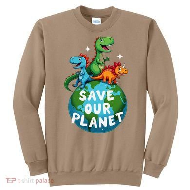 Determined Dino Earth Save Our Planet Sweatshirt