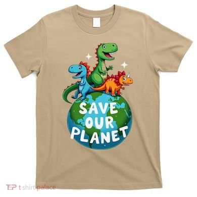 Determined Dino Earth Save Our Planet T-Shirt