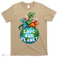 Determined Dino Earth Save Our Planet T-Shirt thumb 0
