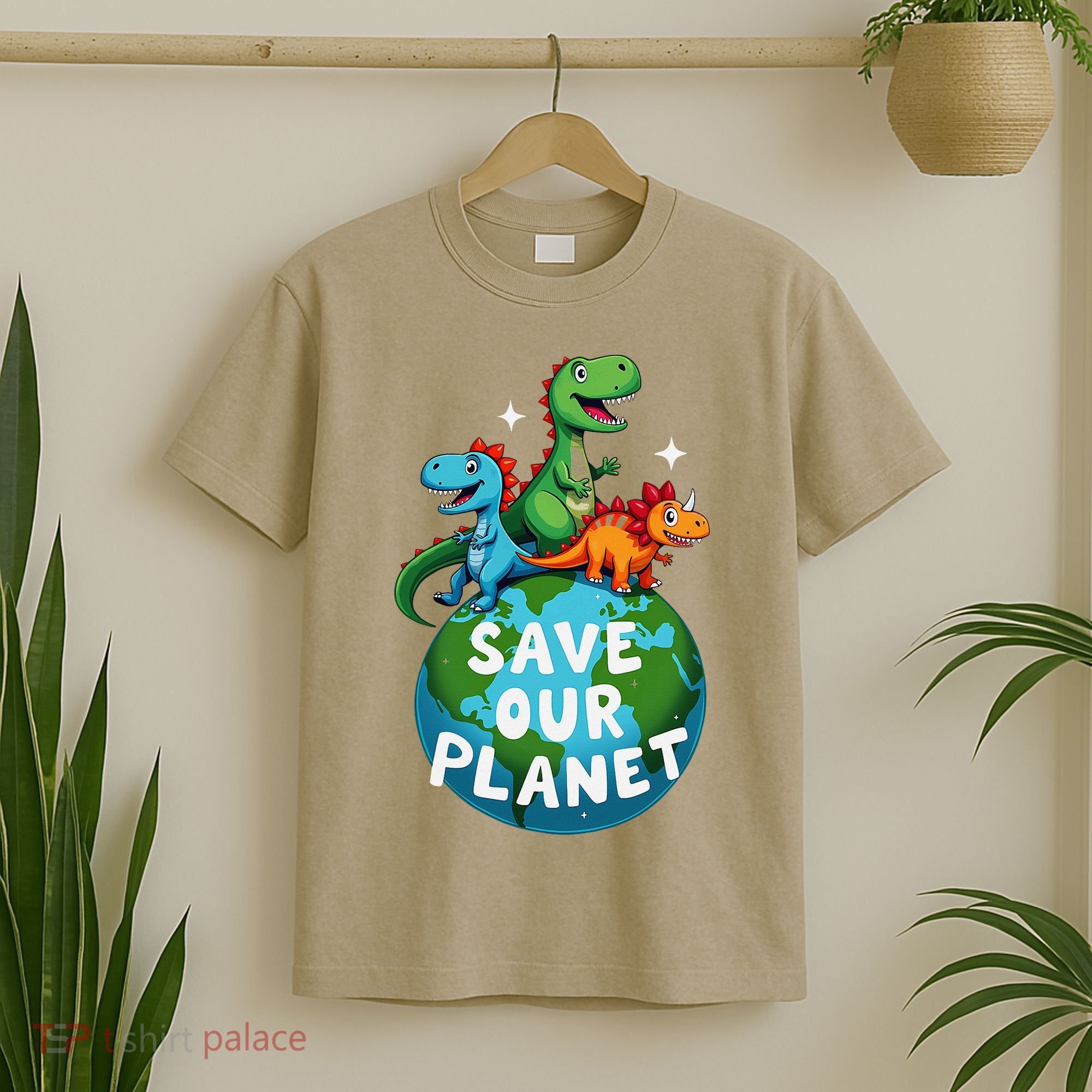 Determined Dino Earth Save Our Planet T-Shirt
