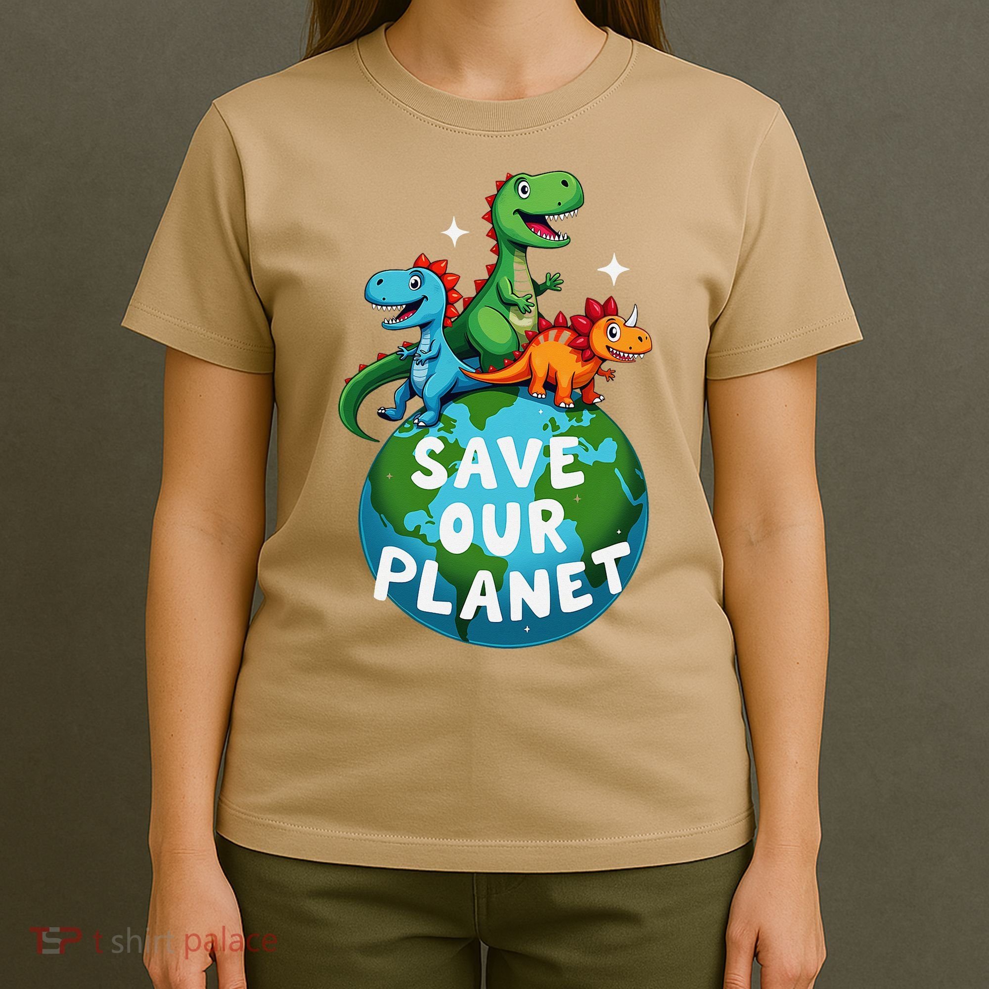 Determined Dino Earth Save Our Planet T-Shirt