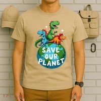 Determined Dino Earth Save Our Planet T-Shirt thumb 6