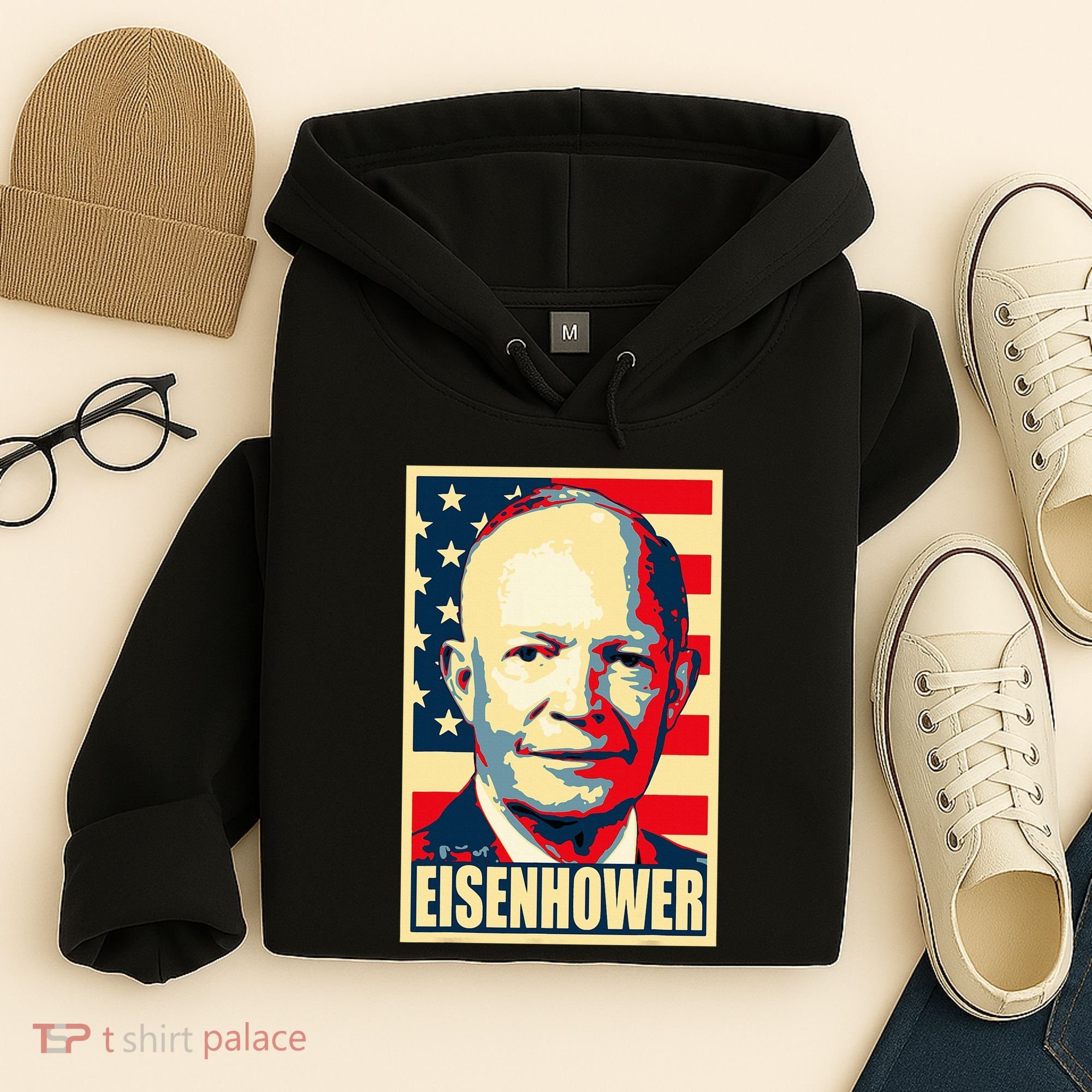 Dwight D. Eisenhower Propaganda Poster Hoodie