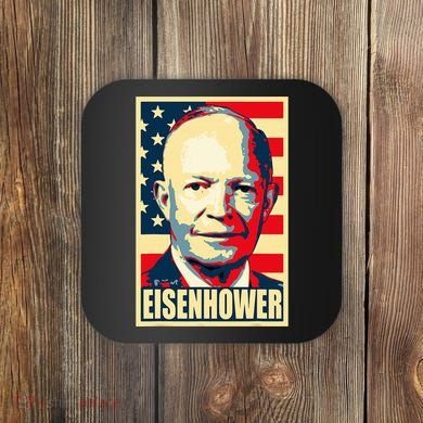 Dwight D. Eisenhower Propaganda Poster Coaster