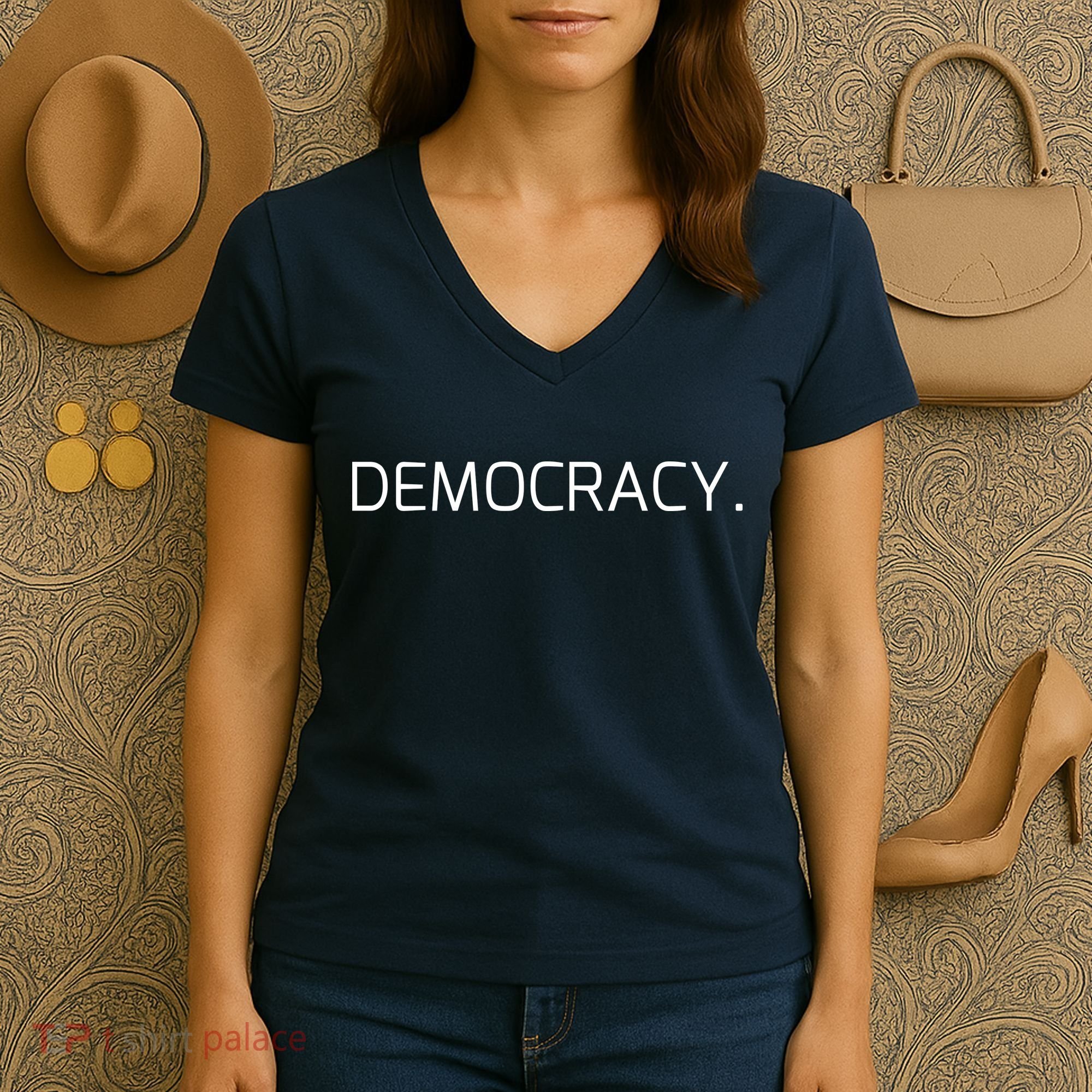 Democracy Women's V-Neck T-Shirt