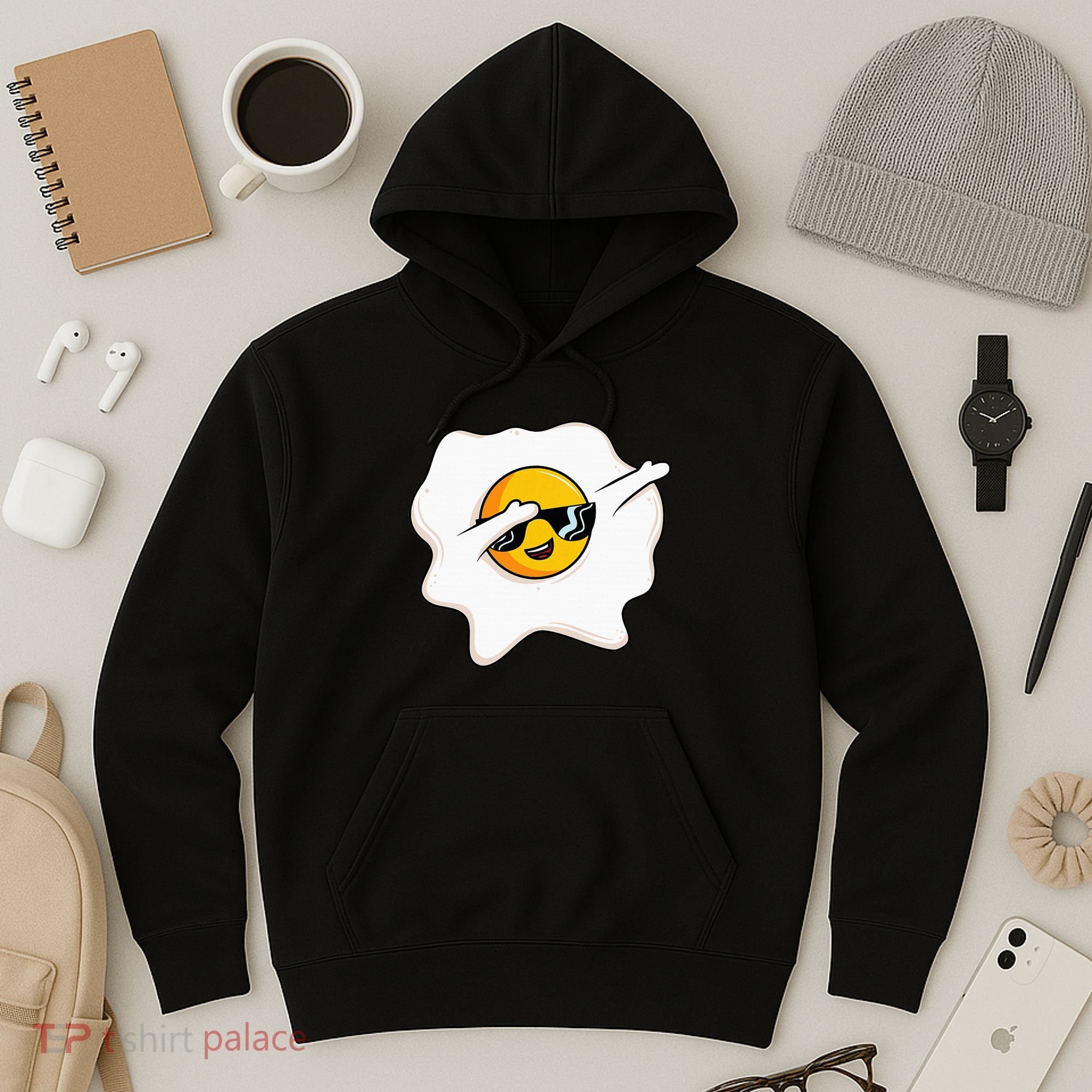 Dab Dabbing Egg Funny Fried Egg Hoodie