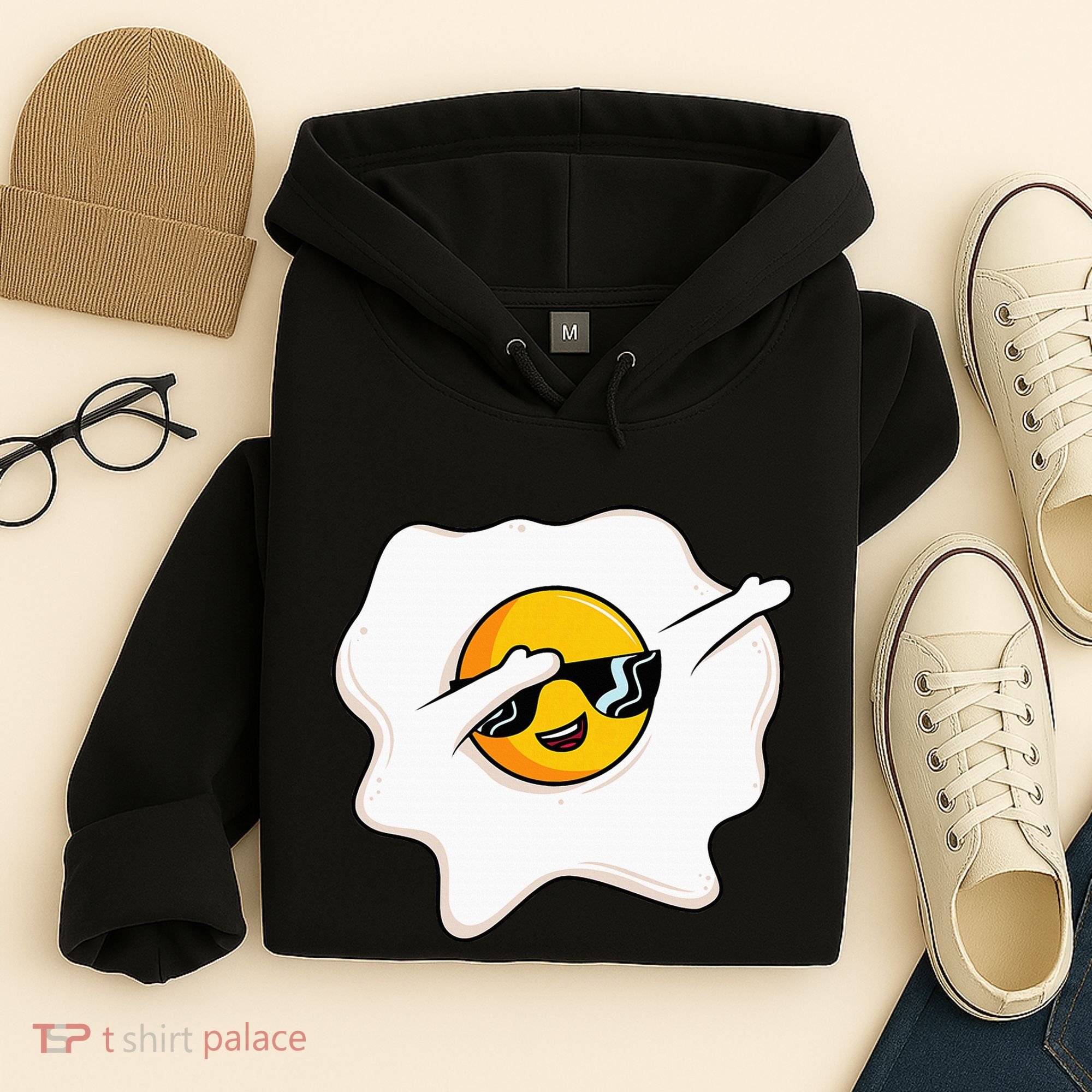 Dab Dabbing Egg Funny Fried Egg Hoodie