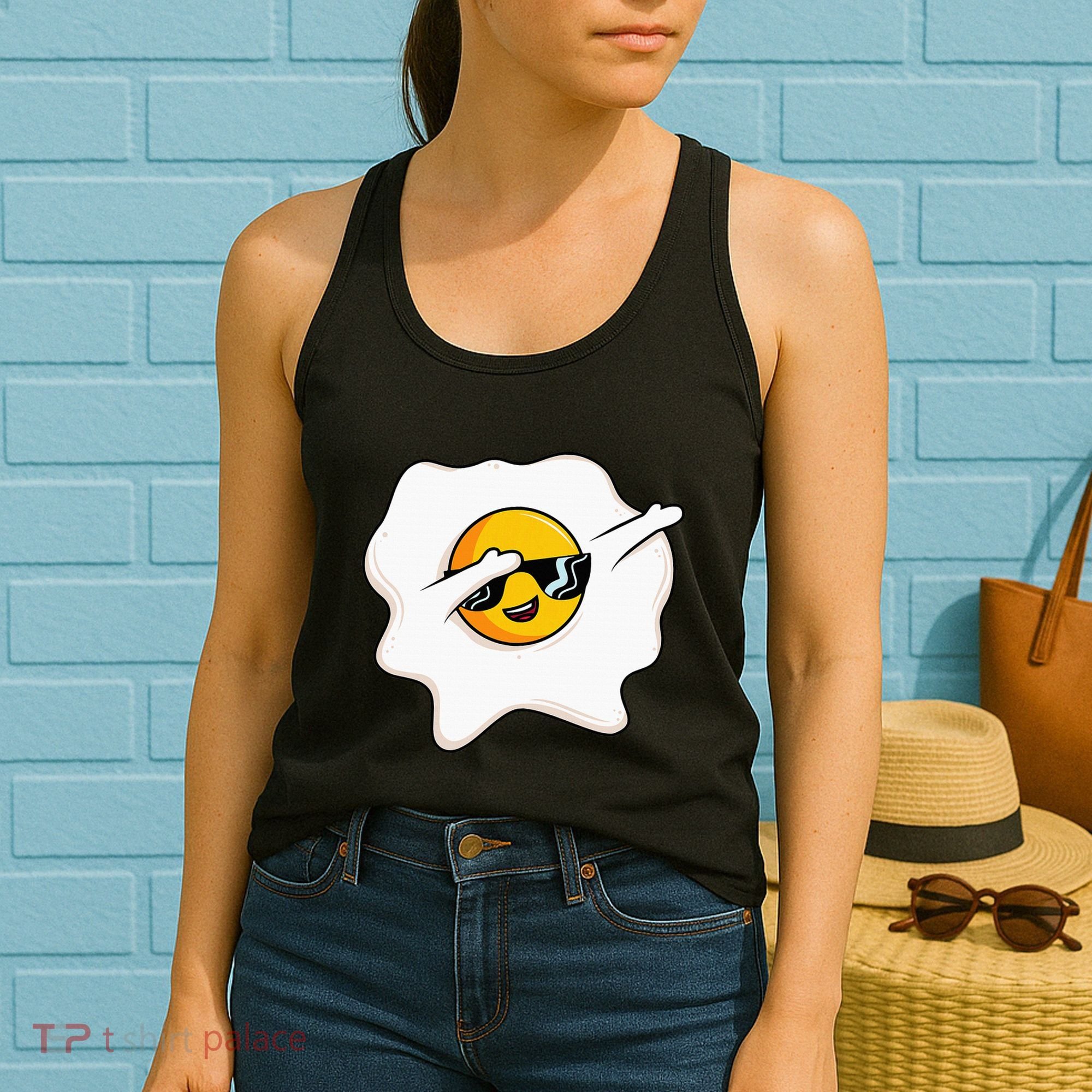 Dab Dabbing Egg Funny Fried Egg Women's Tank Top