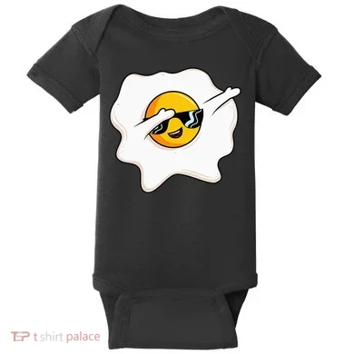 Dab Dabbing Egg Funny Fried Egg Baby Bodysuit