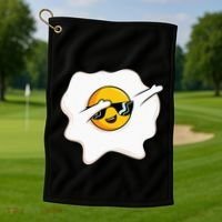 Dab Dabbing Egg Funny Fried Egg Golf Towel thumb 1