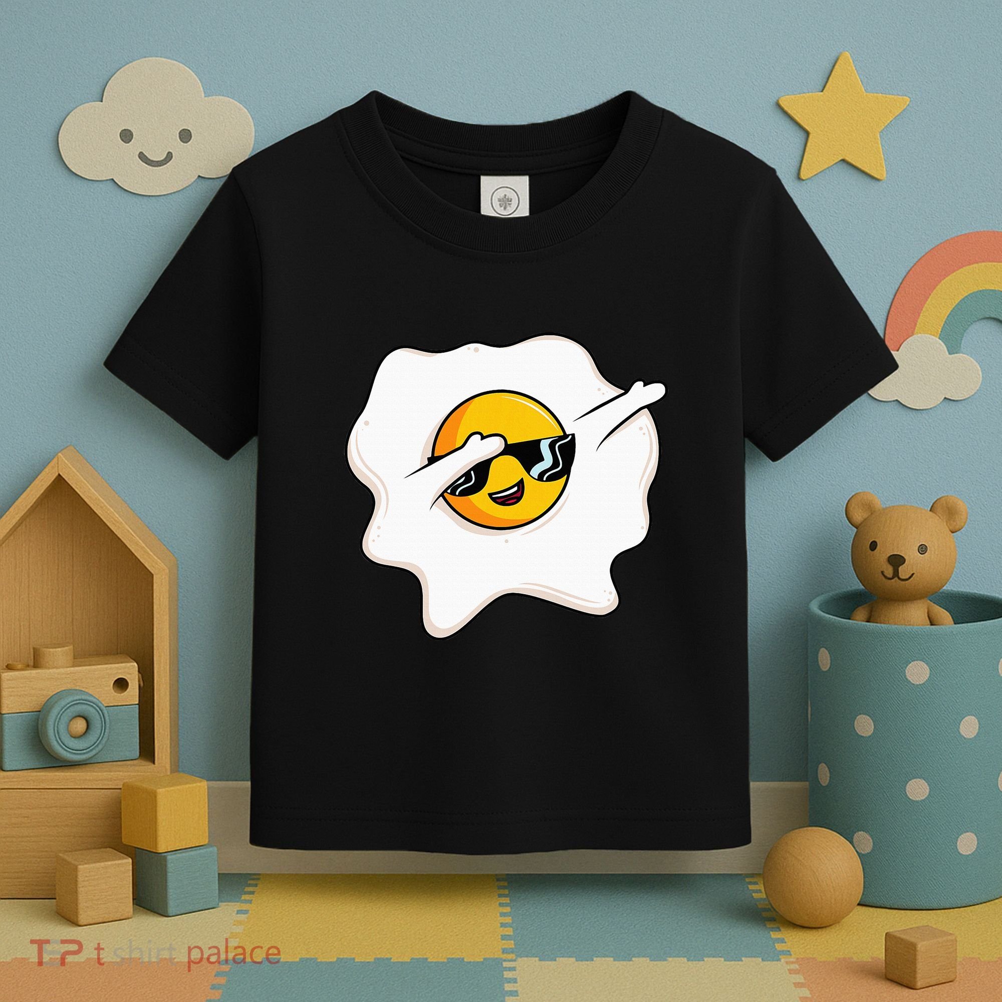 Dab Dabbing Egg Funny Fried Egg Toddler T-Shirt