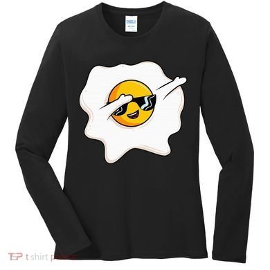 Dab Dabbing Egg Funny Fried Egg Women's Long Sleeve Shirt