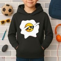 Dab Dabbing Egg Funny Fried Egg Kids Hoodie thumb 2