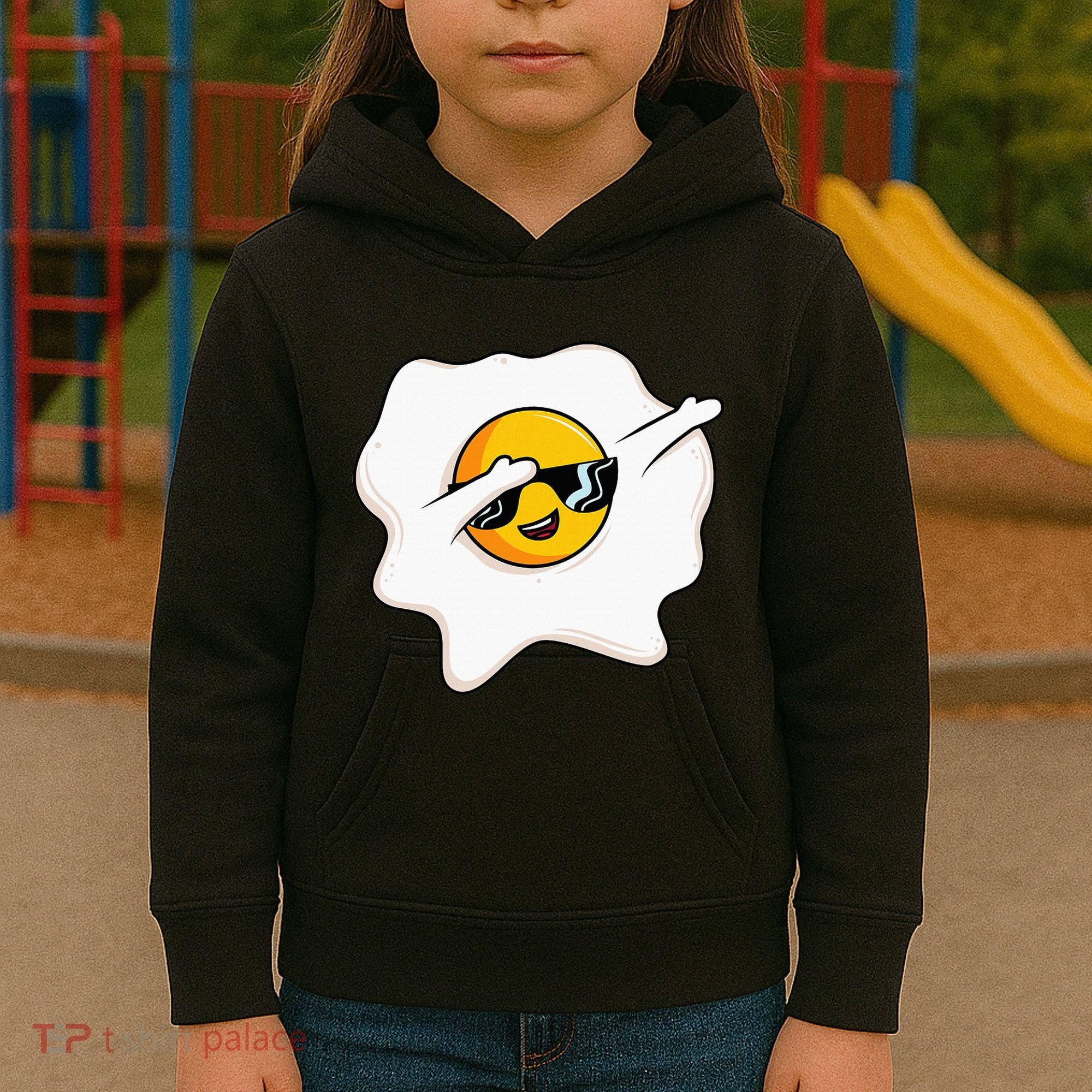 Dab Dabbing Egg Funny Fried Egg Kids Hoodie