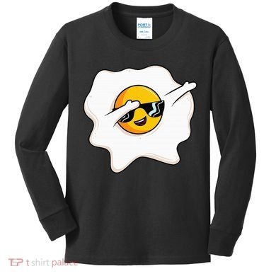 Dab Dabbing Egg Funny Fried Egg Kids Long Sleeve Shirt