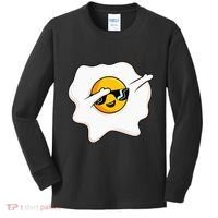 Dab Dabbing Egg Funny Fried Egg Kids Long Sleeve Shirt thumb 0