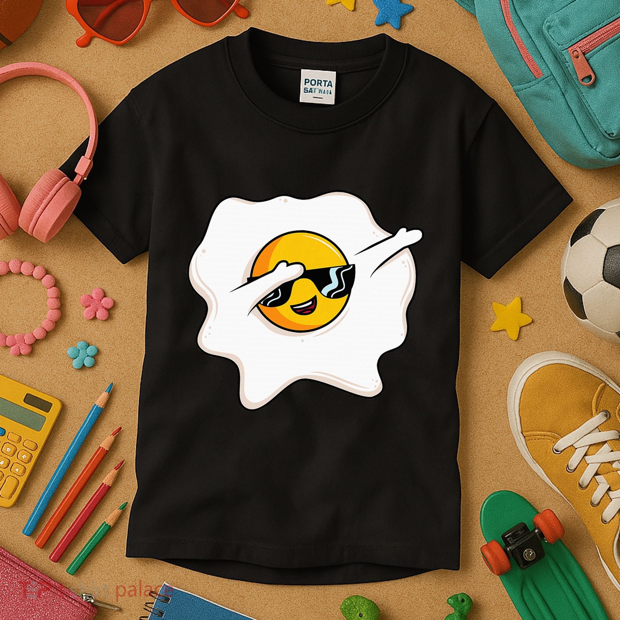 Dab Dabbing Egg Funny Fried Egg Kids T-Shirt