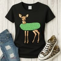Dill Doe Funny Adult Humor Dill Pickle Deer Redneck Dill Doe Women's T-Shirt thumb 3