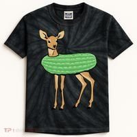Dill Doe Funny Adult Humor Dill Pickle Deer Redneck Dill Doe Kids Tie-Dye T-Shirt thumb 0