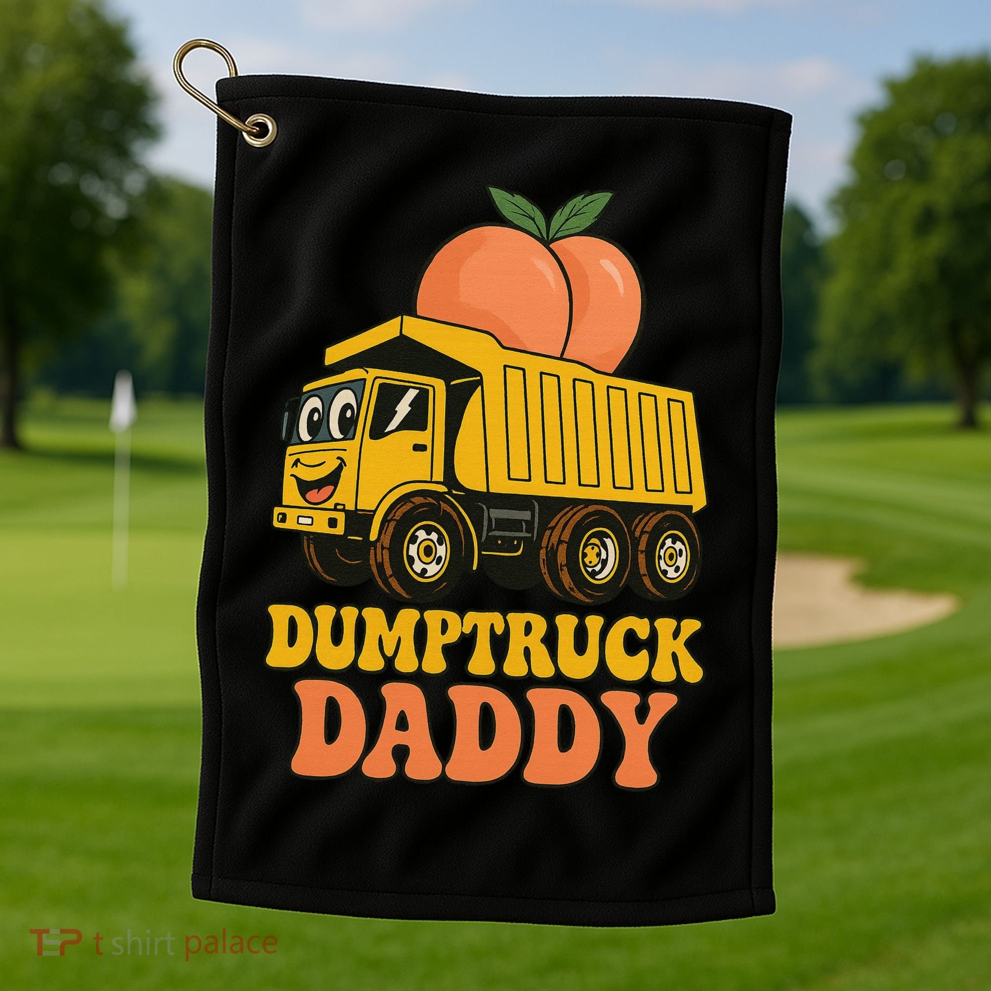 Dumptruck Daddy Funny Dad Fathers Day Golf Towel