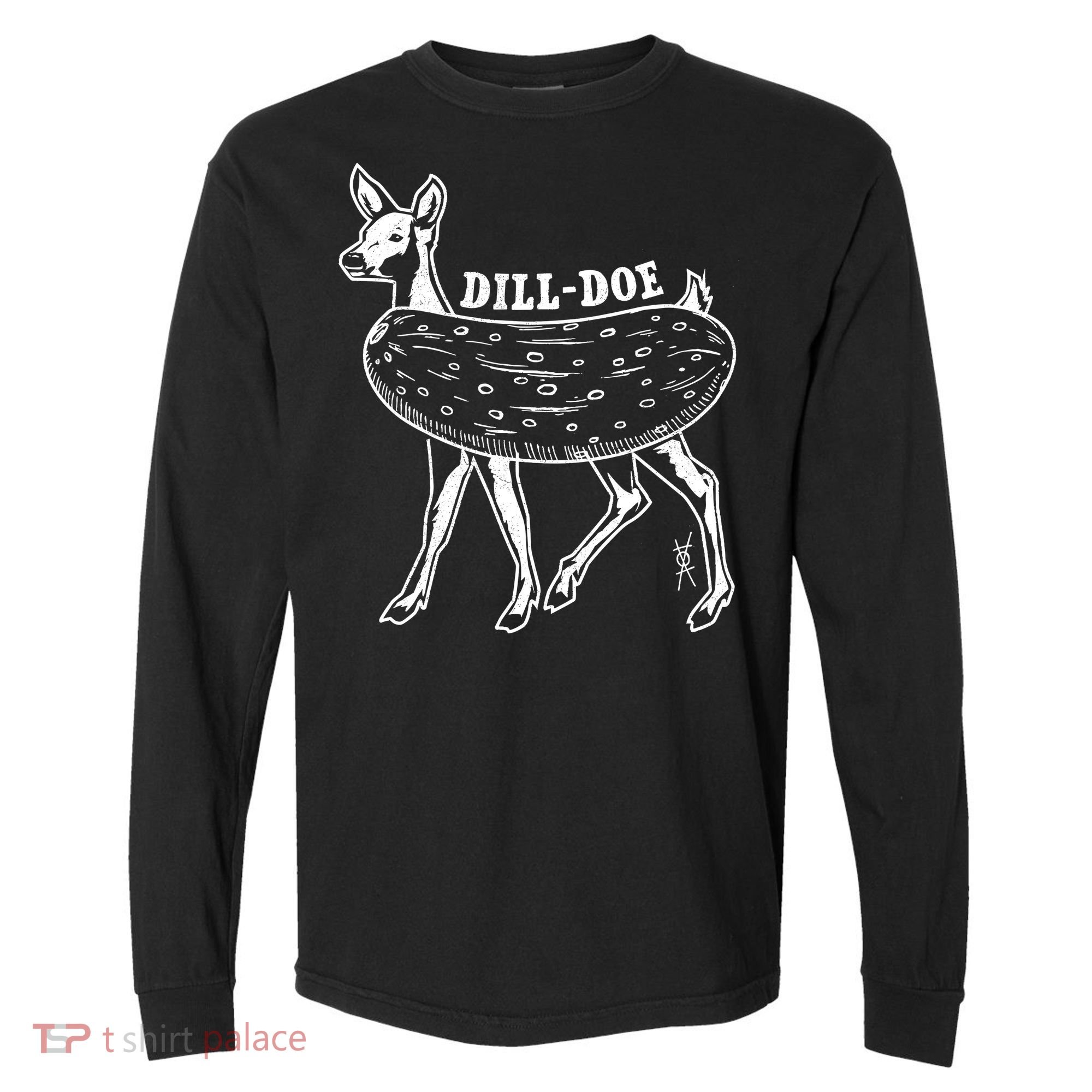 Dill Doe Funny Inappropriate Party Naughty Reindeer She Comfort Colors Heavyweight Long Sleeve T-Shirt