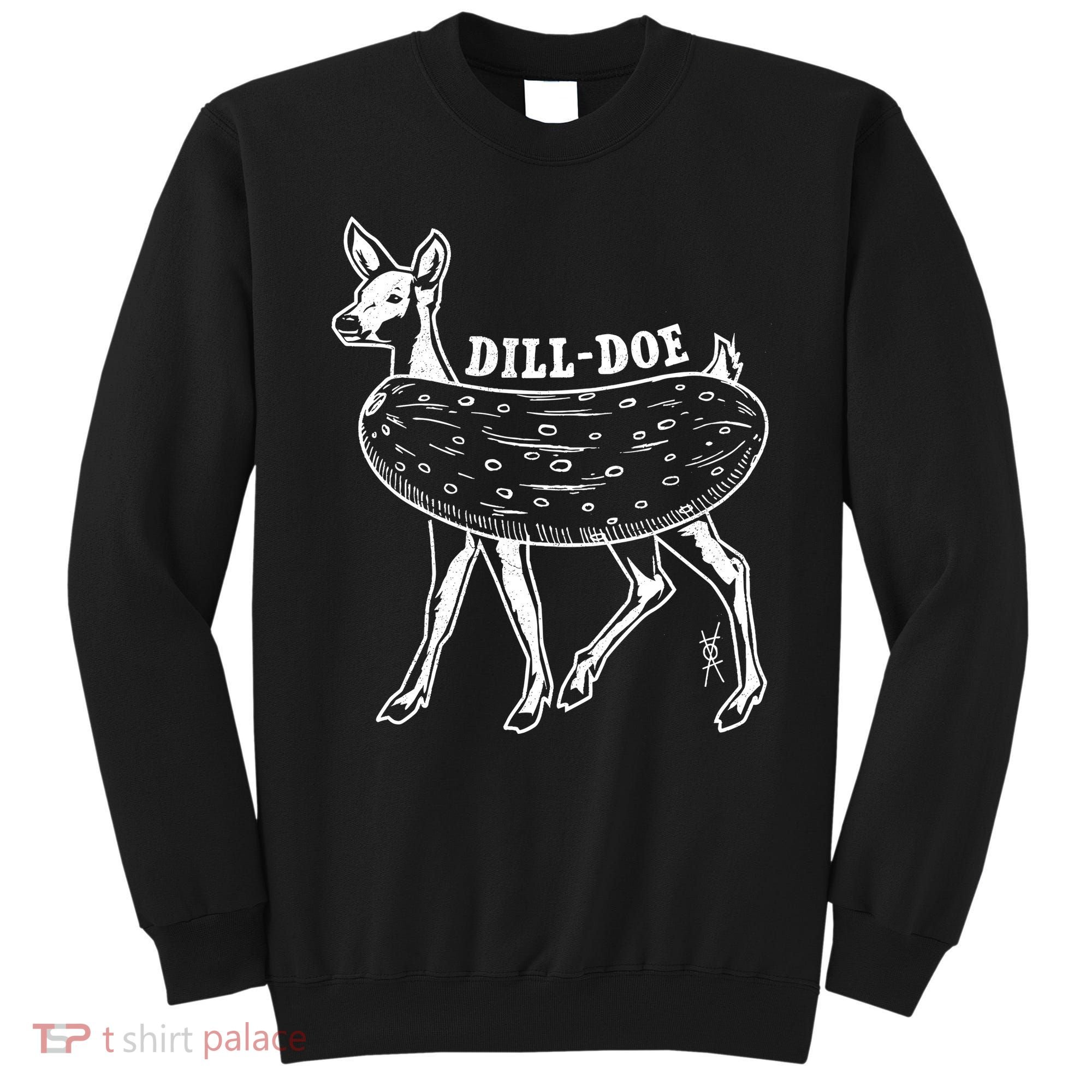 Dill Doe Funny Inappropriate Party Naughty Reindeer She Sweatshirt