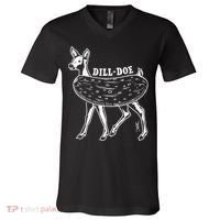 Dill Doe Funny Inappropriate Party Naughty Reindeer She V-Neck T-Shirt thumb 0