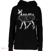 Dill Doe Funny Inappropriate Party Naughty Reindeer She Womens Funnel Neck Pullover Hood thumb 0