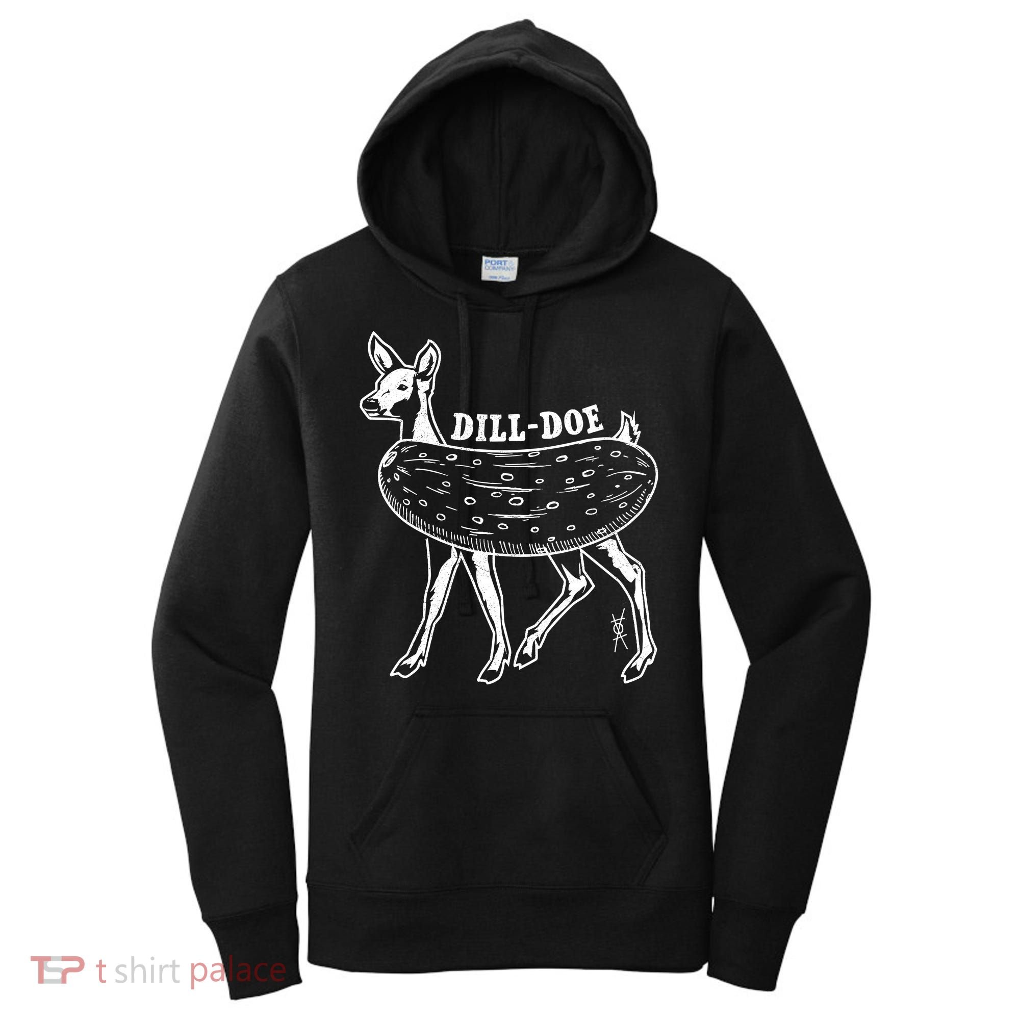 Dill Doe Funny Inappropriate Party Naughty Reindeer She Women's Hoodie