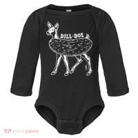 Dill Doe Funny Inappropriate Party Naughty Reindeer She Baby Long Sleeve Bodysuit thumb 0