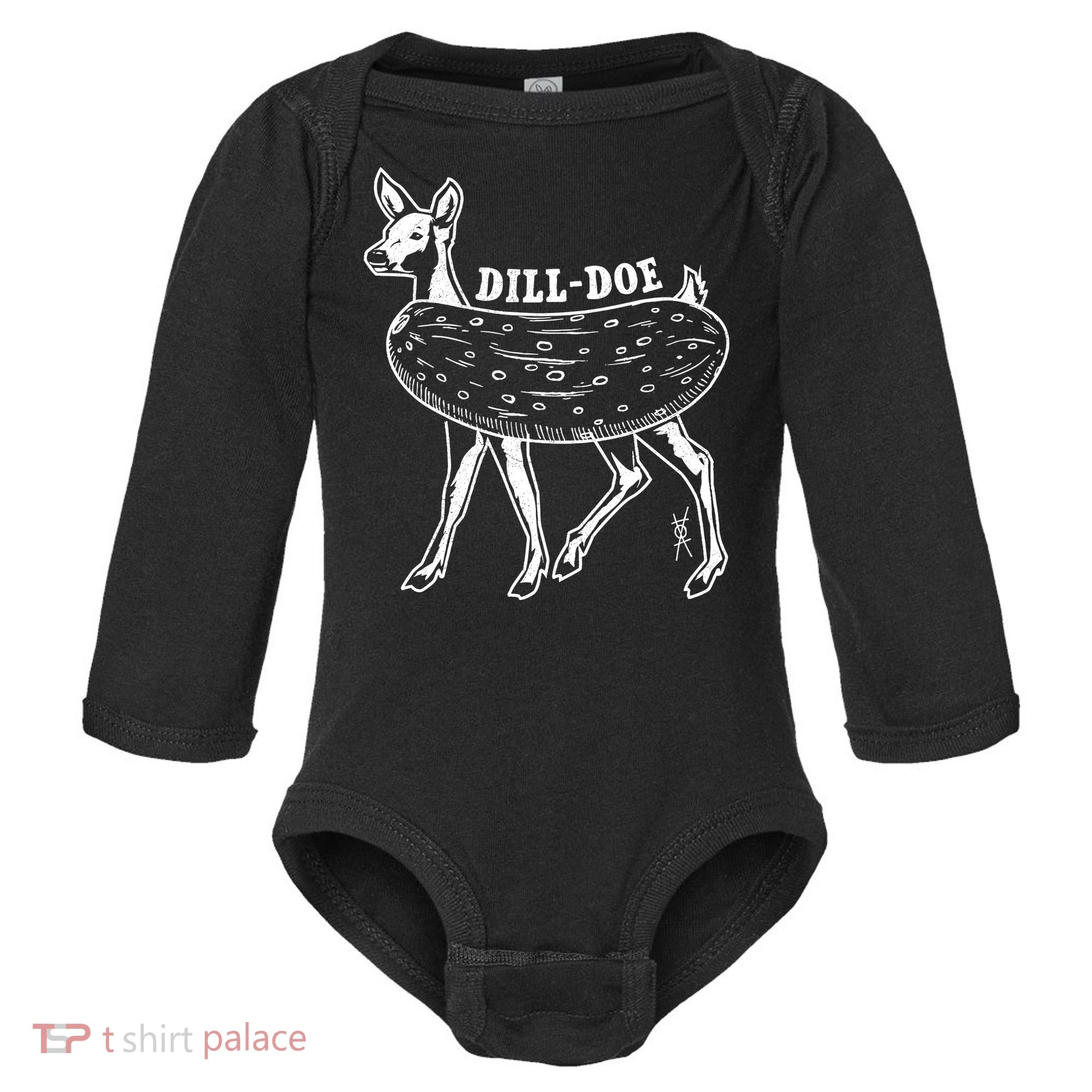 Dill Doe Funny Inappropriate Party Naughty Reindeer She Baby Long Sleeve Bodysuit