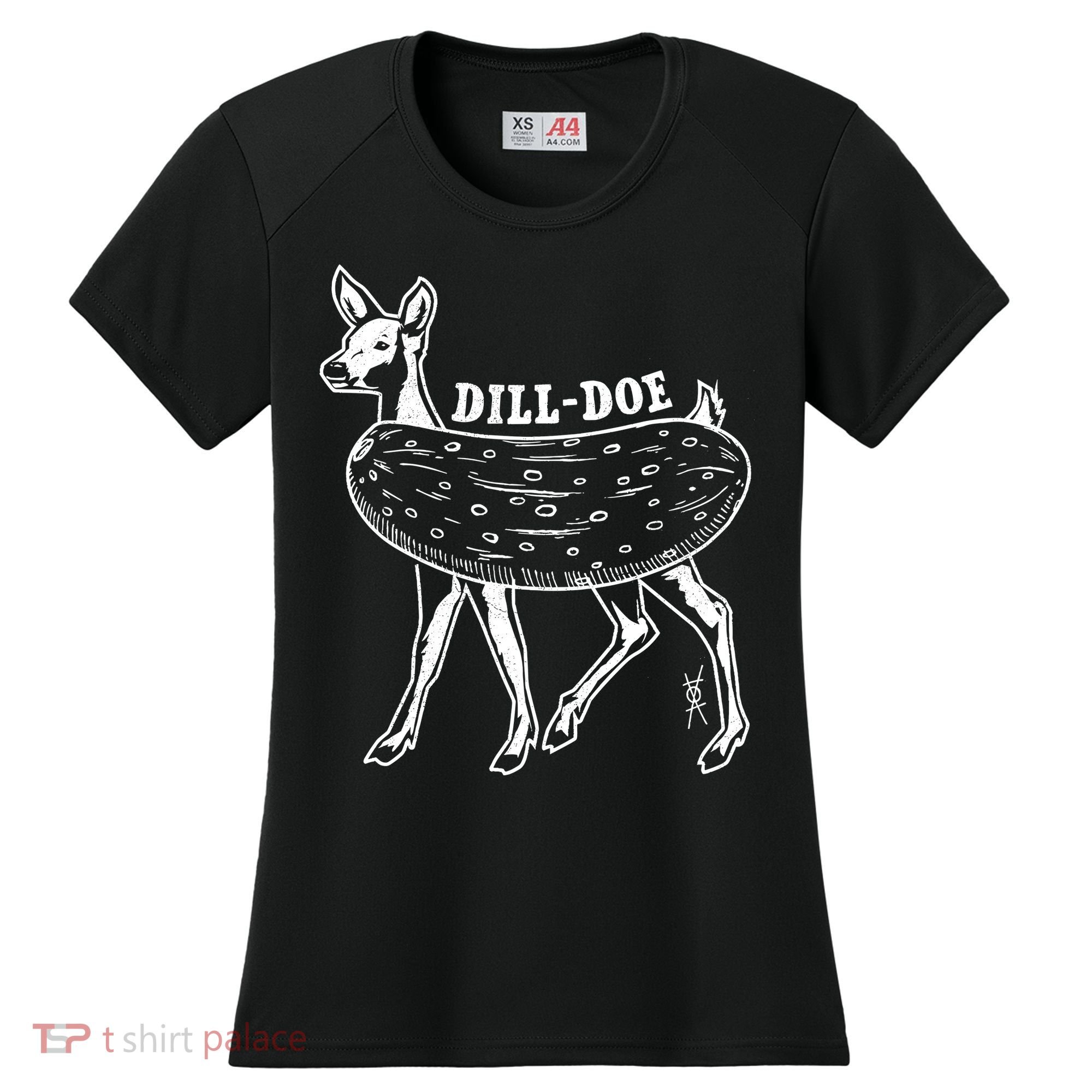 Dill Doe Funny Inappropriate Party Naughty Reindeer She Women's Cooling Performance Crew T-Shirt