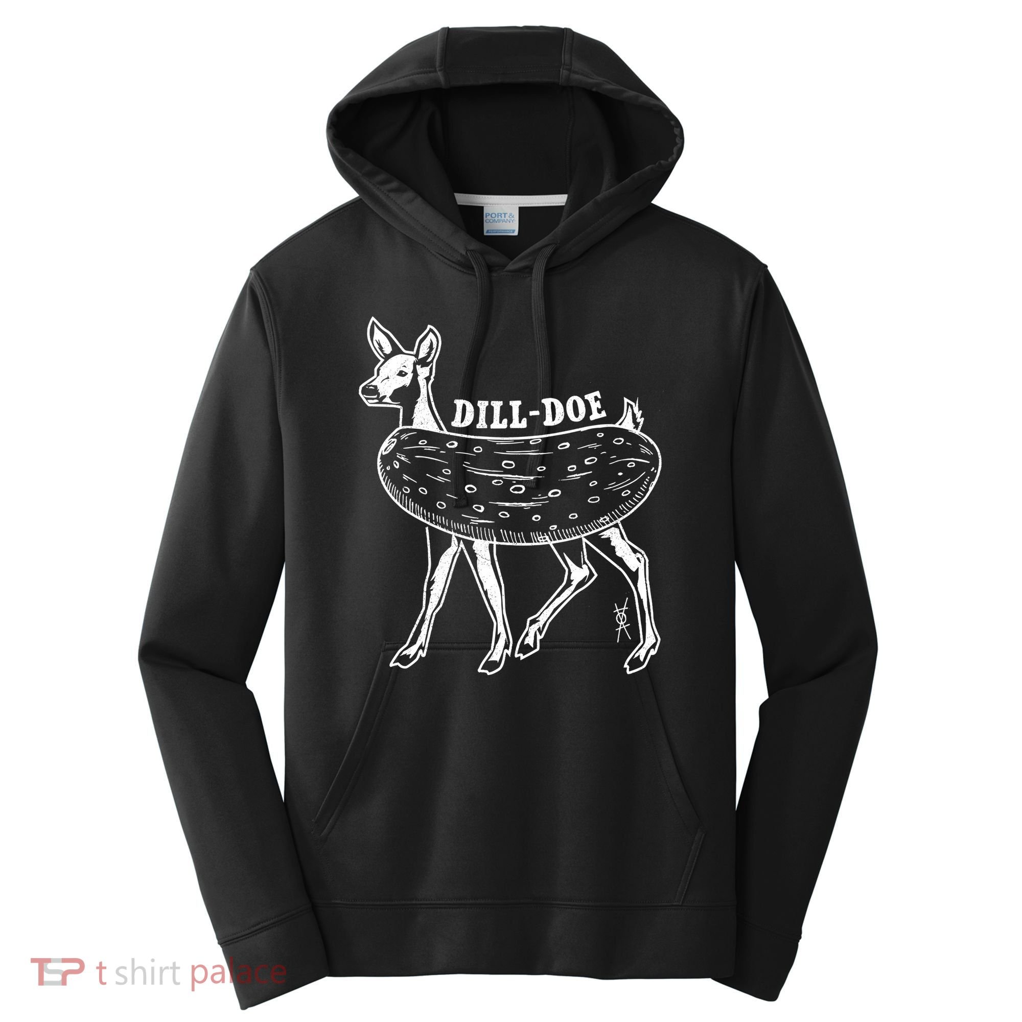 Dill Doe Funny Inappropriate Party Naughty Reindeer She Performance Fleece Hoodie