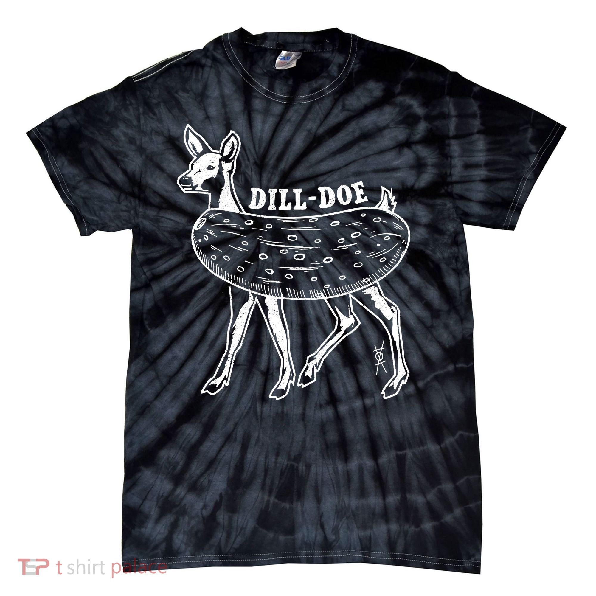 Dill Doe Funny Inappropriate Party Naughty Reindeer She Tie-Dye T-Shirt