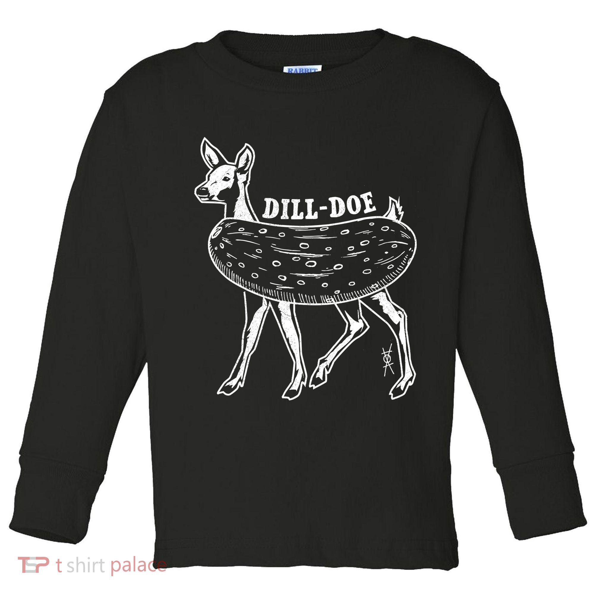 Dill Doe Funny Inappropriate Party Naughty Reindeer She Toddler Long Sleeve Shirt