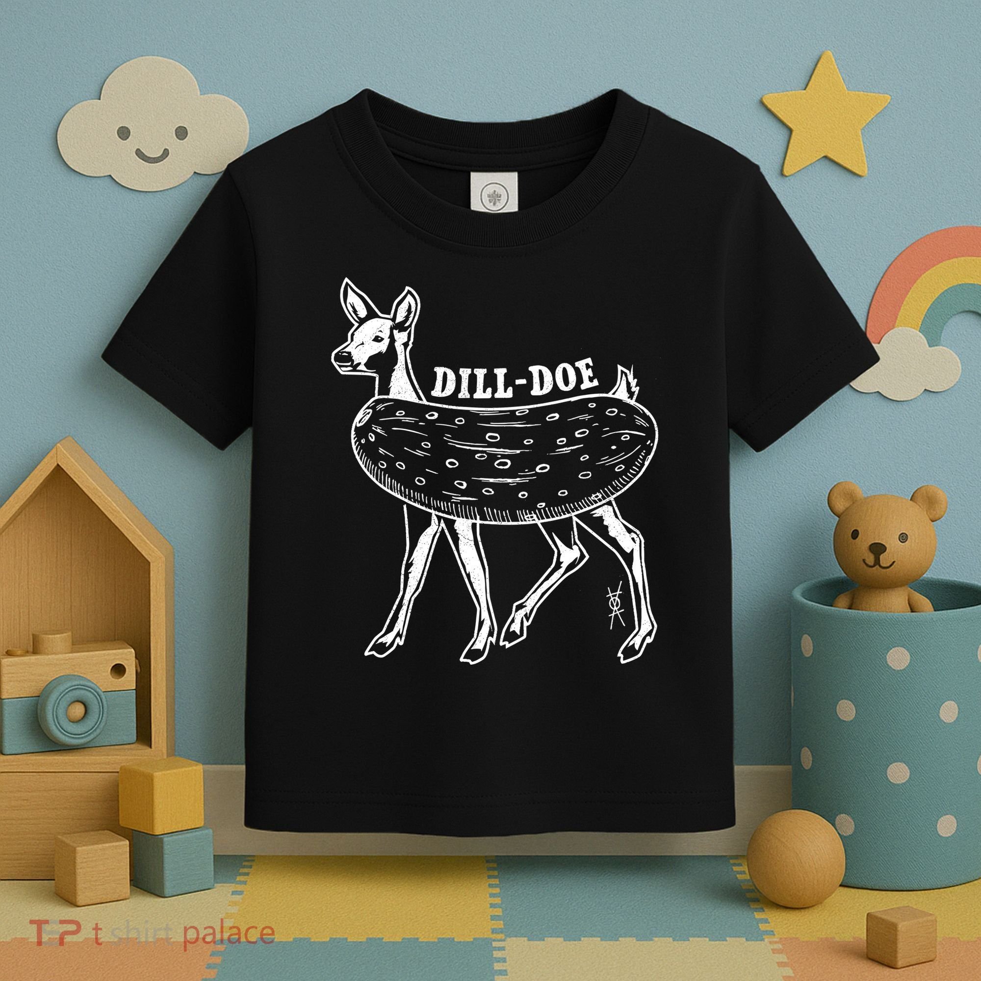 Dill Doe Funny Inappropriate Party Naughty Reindeer She Toddler T-Shirt