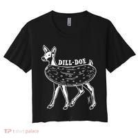 Dill Doe Funny Inappropriate Party Naughty Reindeer She Women's Crop Top Tee thumb 0