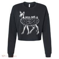 Dill Doe Funny Inappropriate Party Naughty Reindeer She Cropped Pullover Crew thumb 0