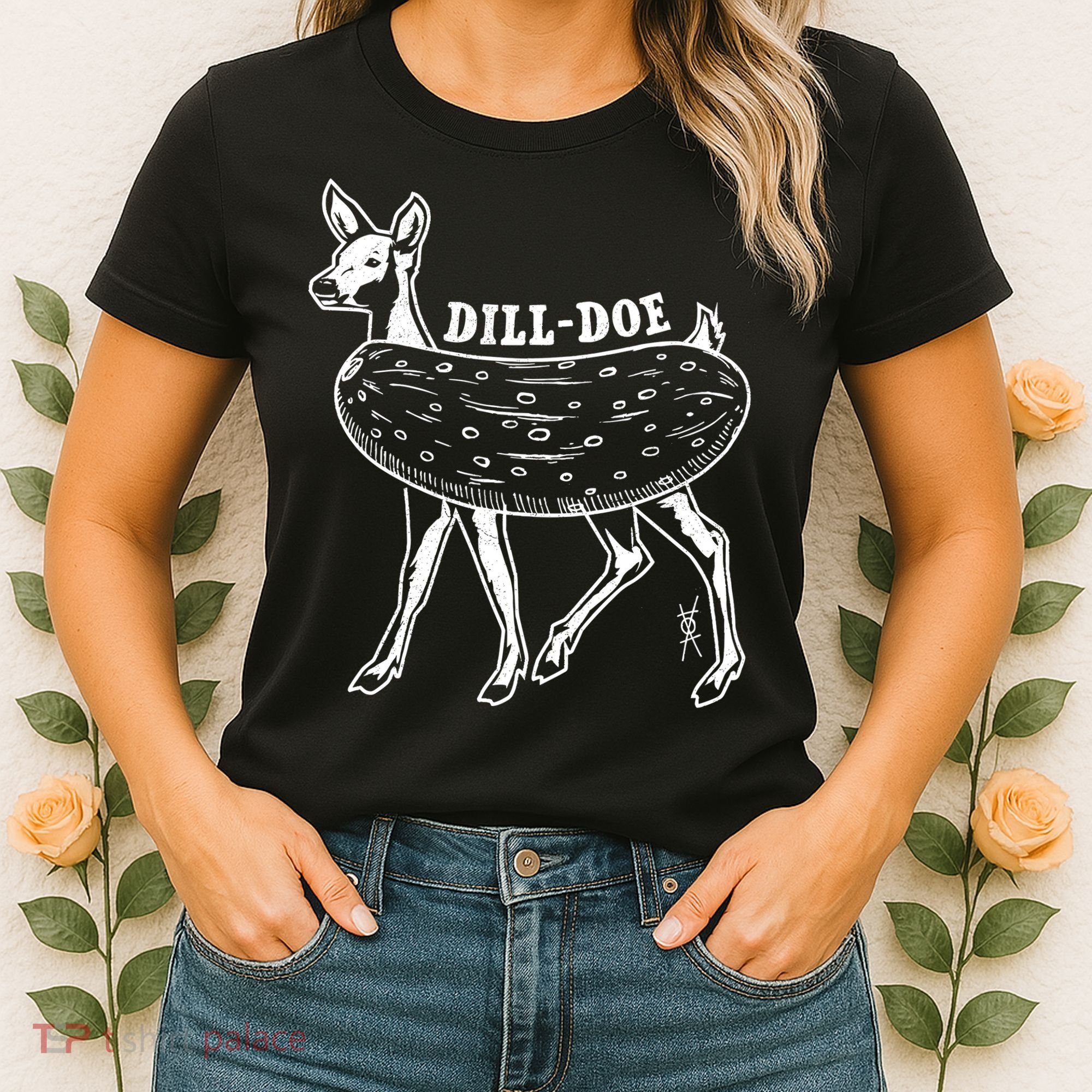 Dill Doe Funny Inappropriate Party Naughty Reindeer She Women's T-Shirt